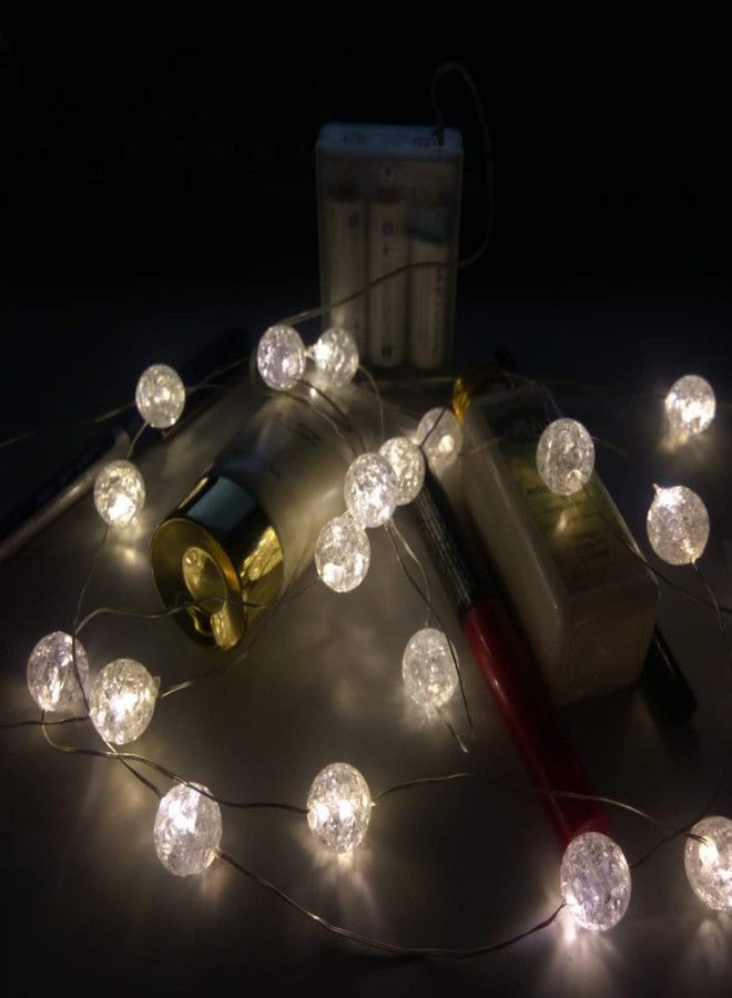 MANSAA Decorative Hanging LED String Light | 3.5 Meter 35 LEDs | White Color | USB Operated | Home and Mandir Decor | Marble Balls - Image 5